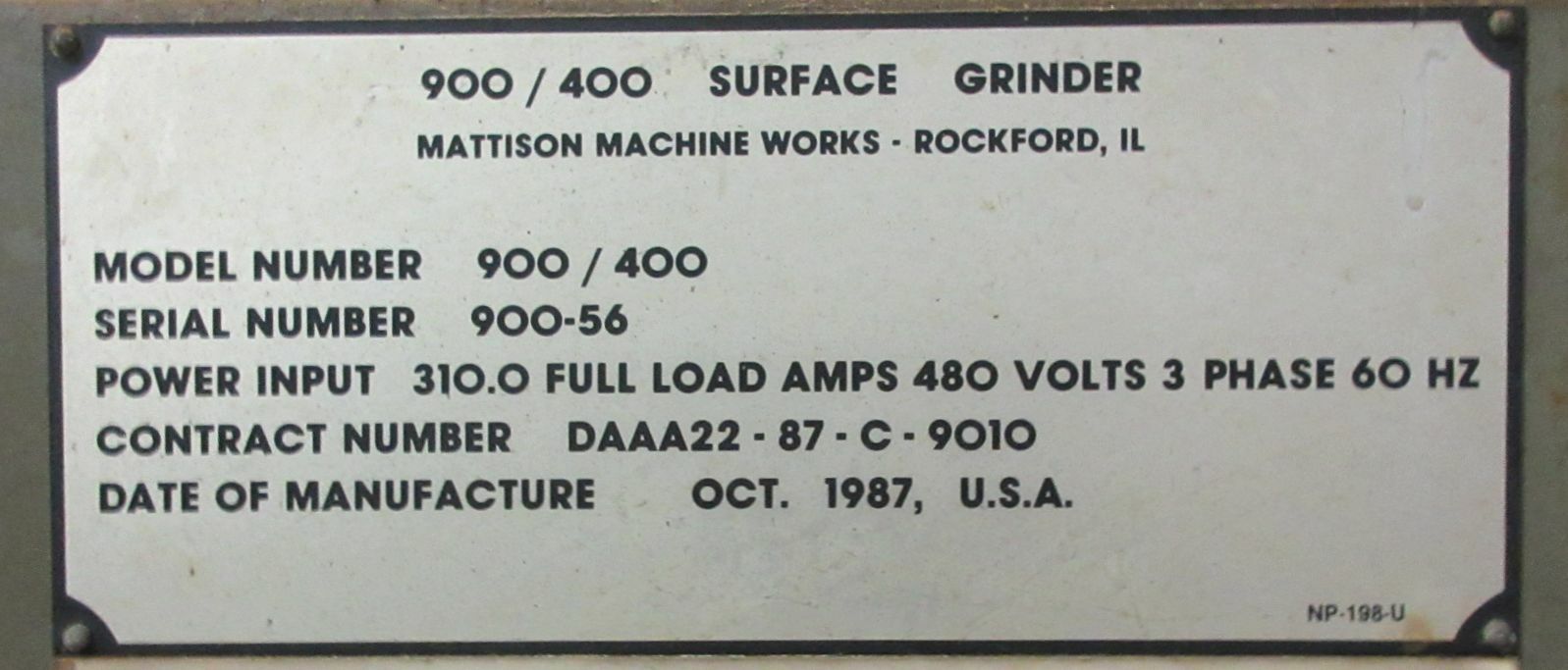 MATTISON 24″ x 96″ HORIZONTAL / VERTICAL SPINDLE COMBO SURFACE GRINDER