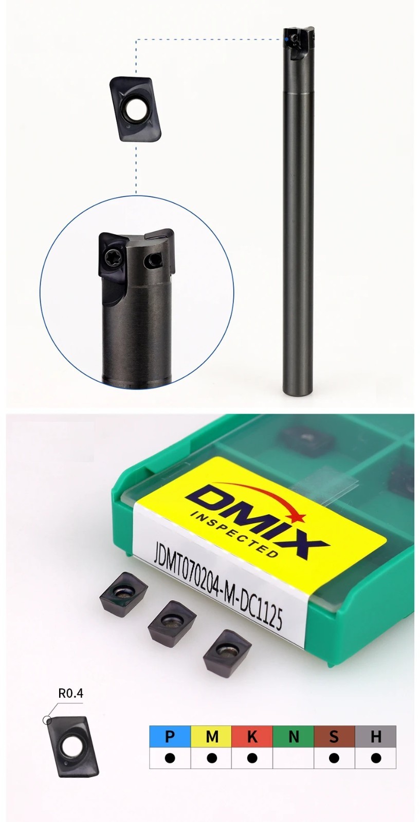 ASM07 Mill Cutter JDMT070204 JDMT070208 Carbide Insert End Mill Lathe Tool CNC