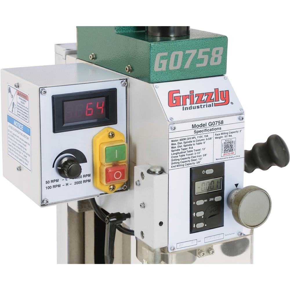 G0758 6″ x 20″ 3/4 HP Mill/Drill