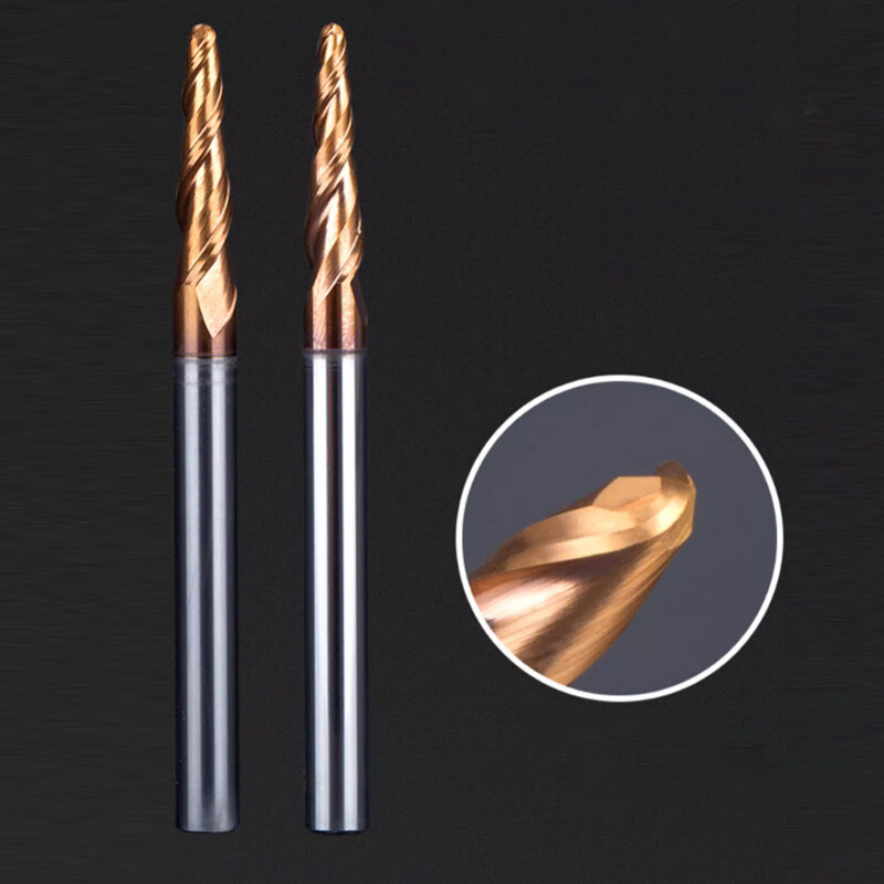 Solid Carbide Taper Ballnose End Mill Ball Nose End Mill Router Bit TiSiN Coated