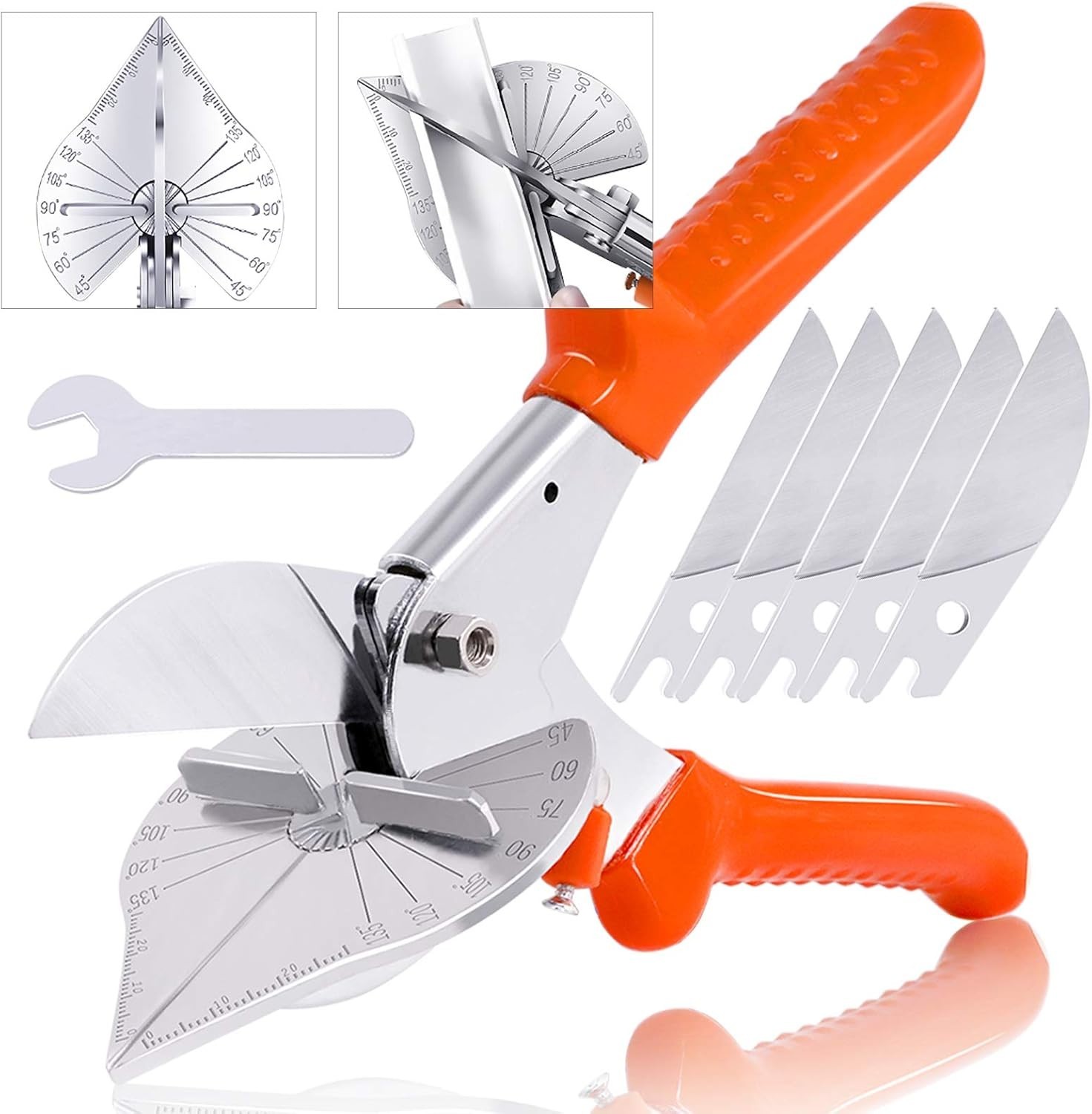 Multi Angle Miter Shear Cutter for 45 to 135 Degree Cuts with Replacement Blades
