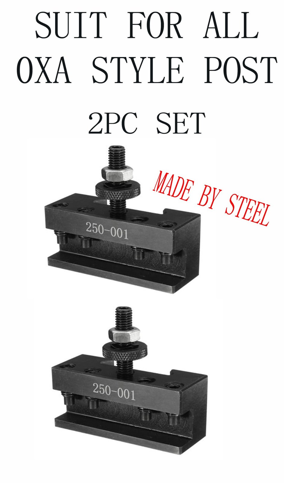 2PC SETS 250-001 0XA Quick Change Tool, Turinng Tool Holder Steel Material 1# HO