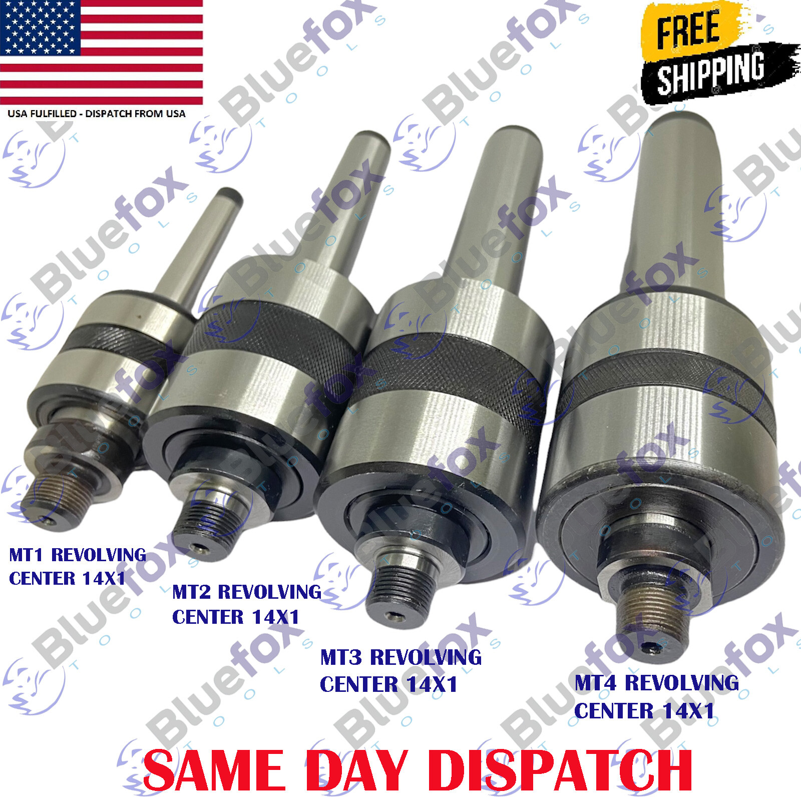 Threaded Revolving Live Center MT1 MT2 MT3 MT4 Morse Taper Shank Lathe 14x1mm