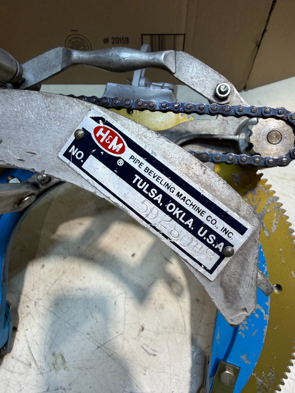 Used H&M Model #1 Aluminum Pipe Beveling Machine 3″-8″ Torch Holder Incl