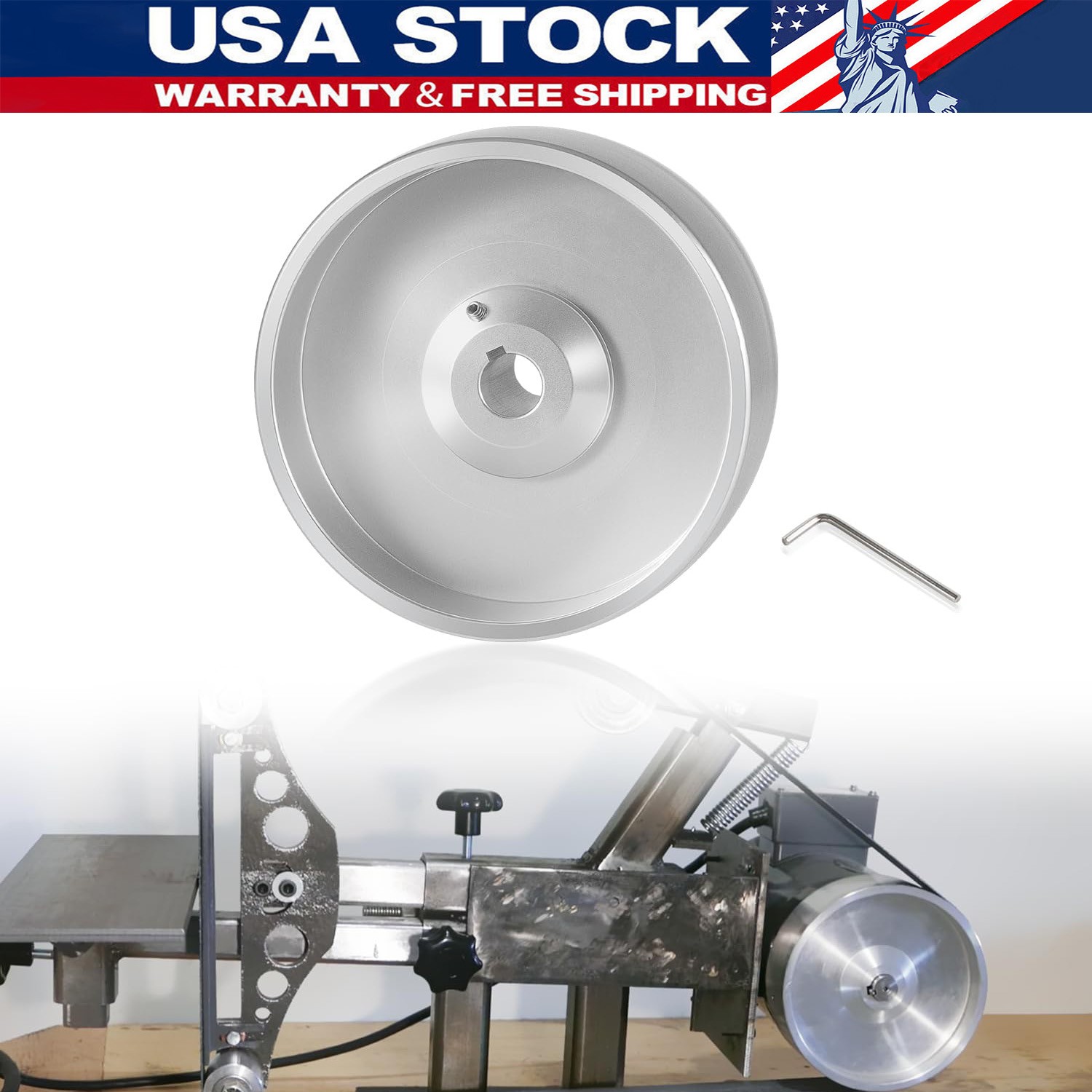 Belt Grinder 2×72 Wheel Set for Knife Grinder 6″ Drive Wheel Crowned 5/8″ Hole