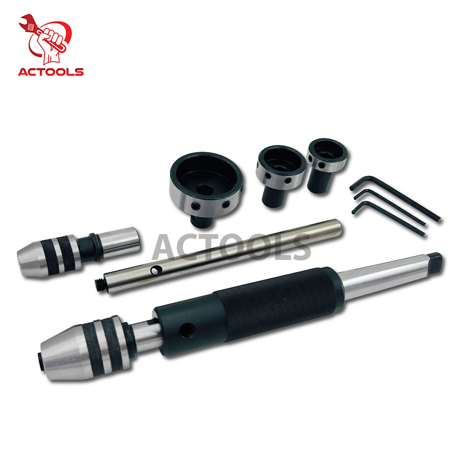 New Lathe Tailstock Tap And Die Holder Set 3MT Shank Threading Tapping Kit 8 Pcs