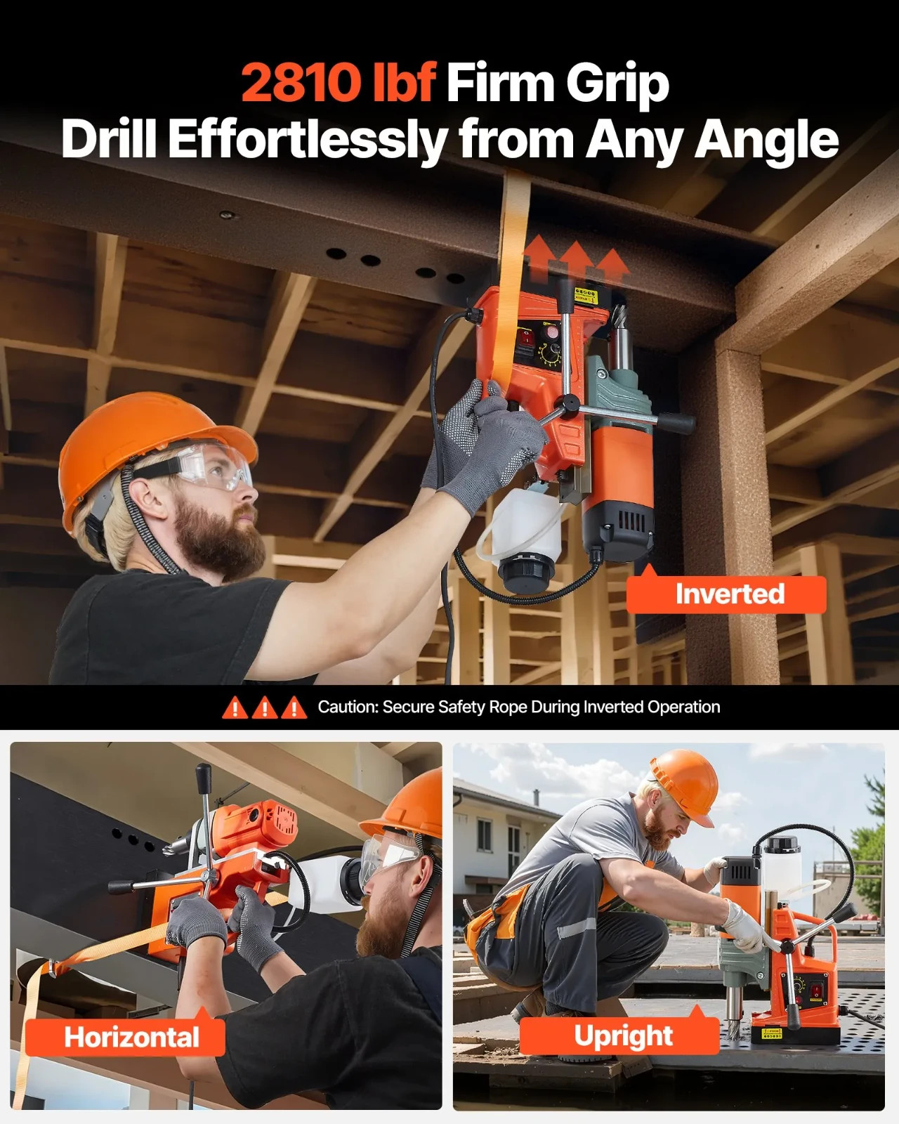 Magnetic Drill Press 1400W, 2 inch Boring Diameter 0-800 RPM, 2810 lbf/ 12500N