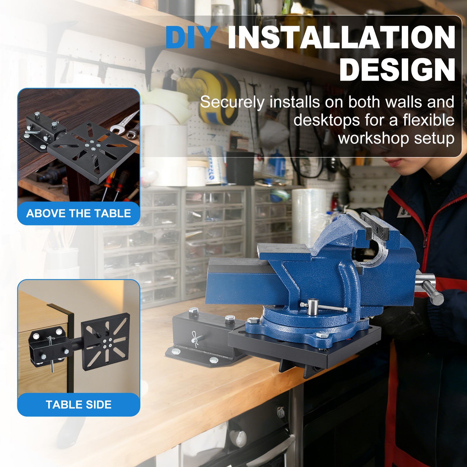 360° Rotating Bench Mount Rotating Bench Mount For Bench Vise Grinder Notchers