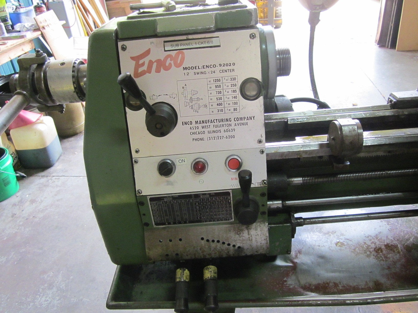 ENCO Toolroom Lathe 12″ X 24″ with powerfeed and threading options