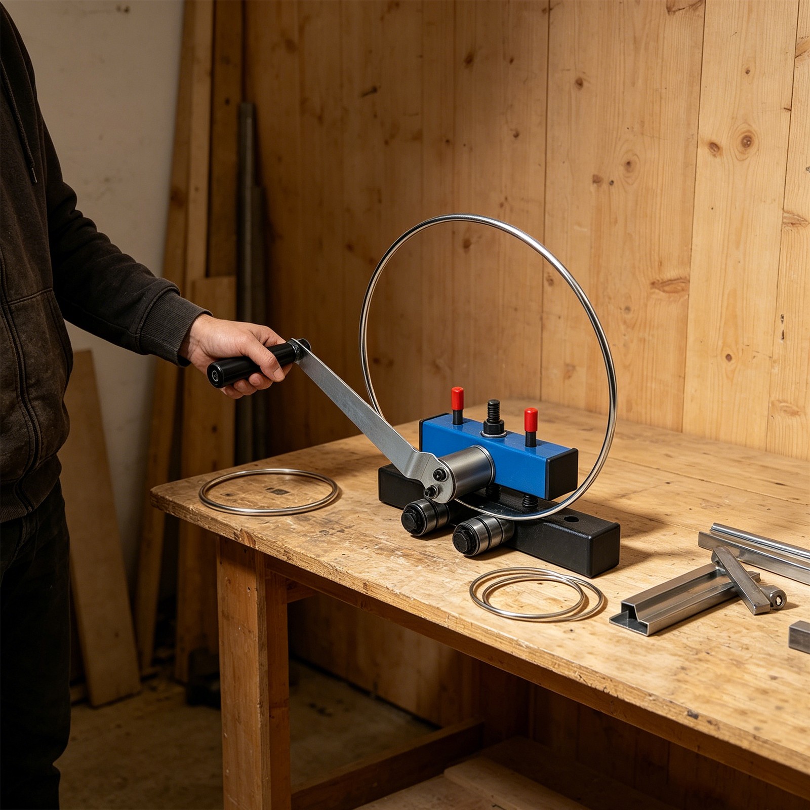 Manual Roller Bender,Workbench Mounted Bender,Multi-Function Metal Bending Tool
