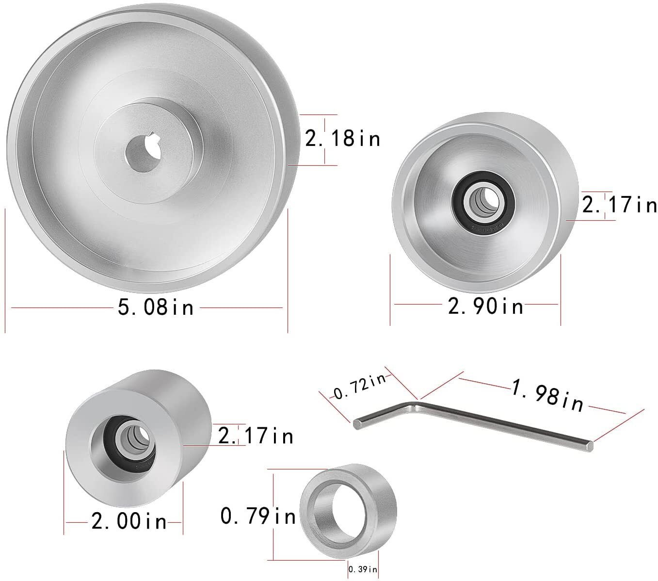 Belt Grinder 2×72 Wheel Set For Knife Grinder with Drive Idler,Tracking Wheel