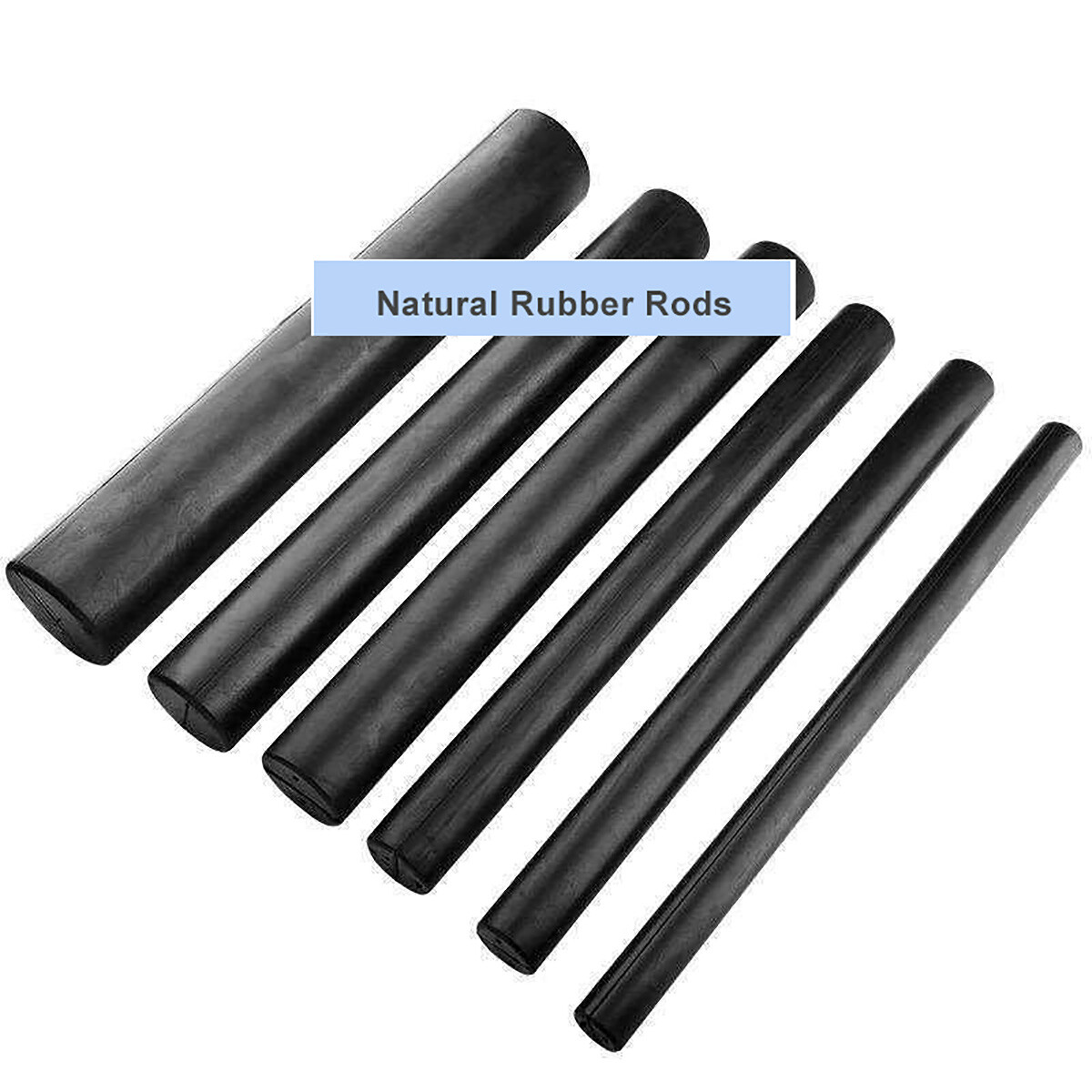 Black Oil Resistant Sealing Natural Rubber Solid Round Rods Bar Dia. 21mm-150mm