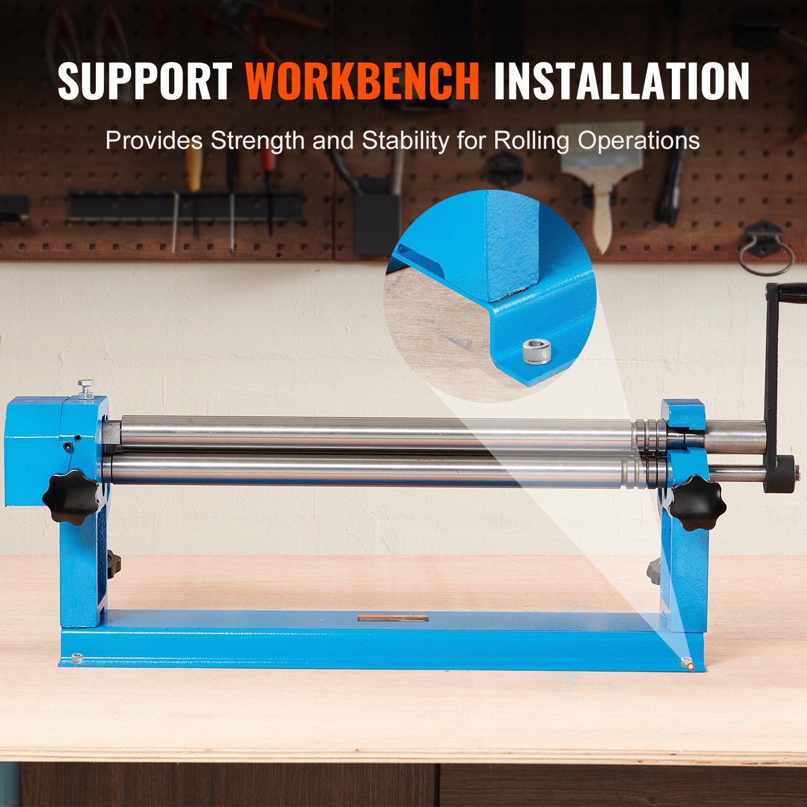 VEVOR Slip Roll Machine Sheet Metal Slip Roller 24” x 16 Gauge φ1.49 in Roller