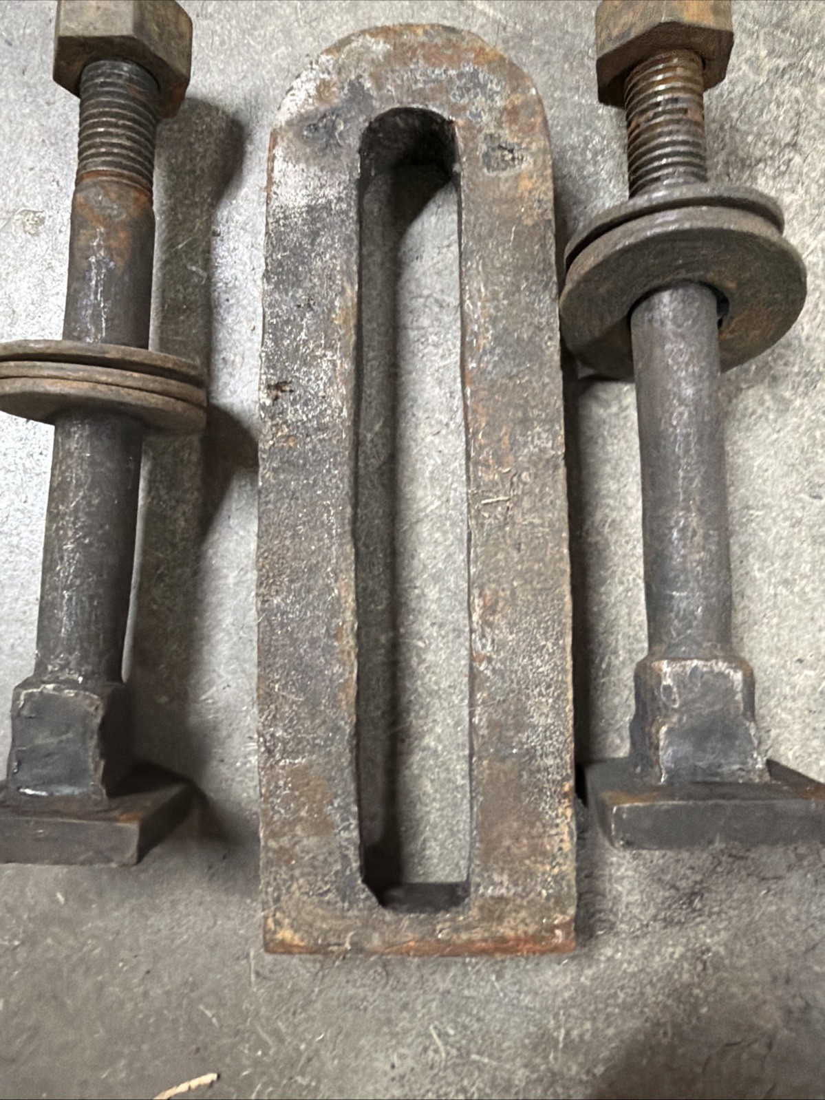 Cast iron lathe mount & bolt hold down Clamp 9” Long 3” Wide 1” Thick Good Thre