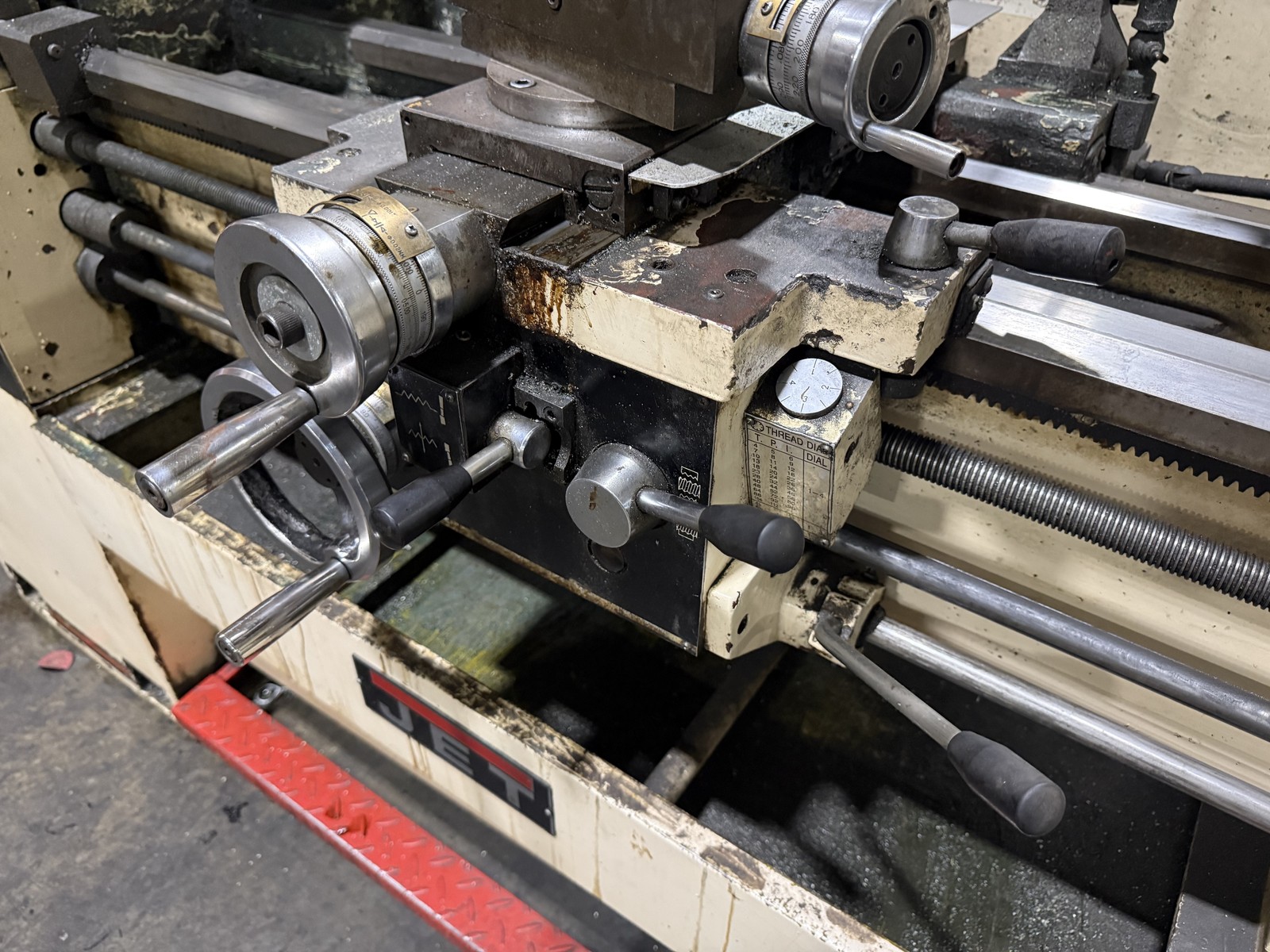 JET 14×40 Geared Head Engine Lathe 3HP GH-1440W-3 with Brake and Newall DRO