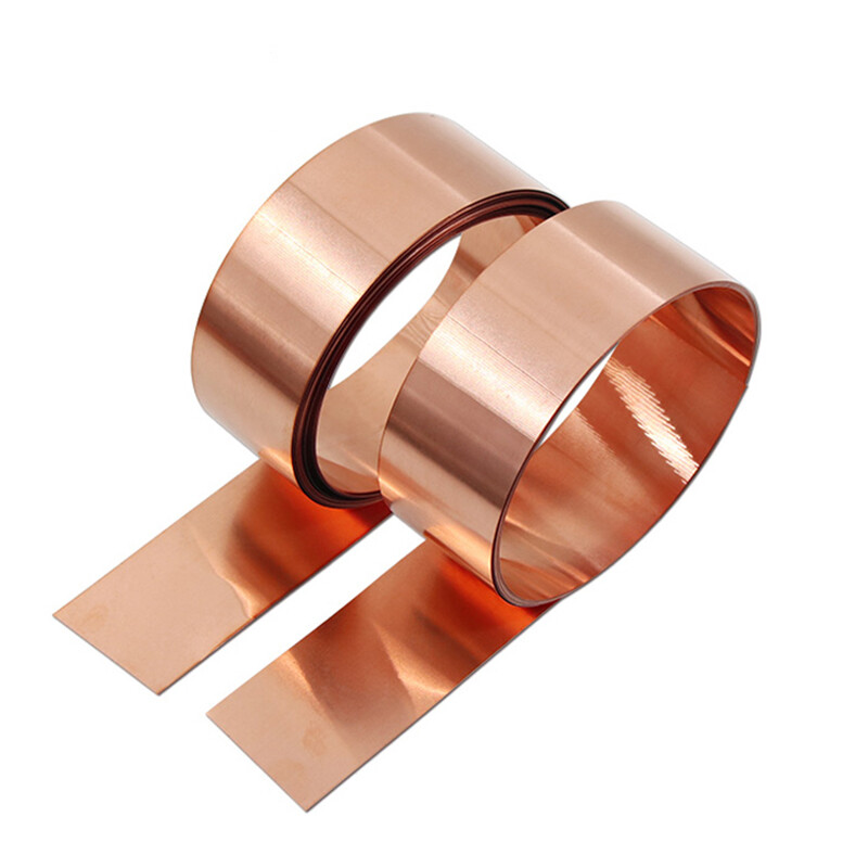 99.9% Pure Copper Metal Sheet Foil Plate Thick 0.05-1mm, Width 10-400mm, 1 Meter