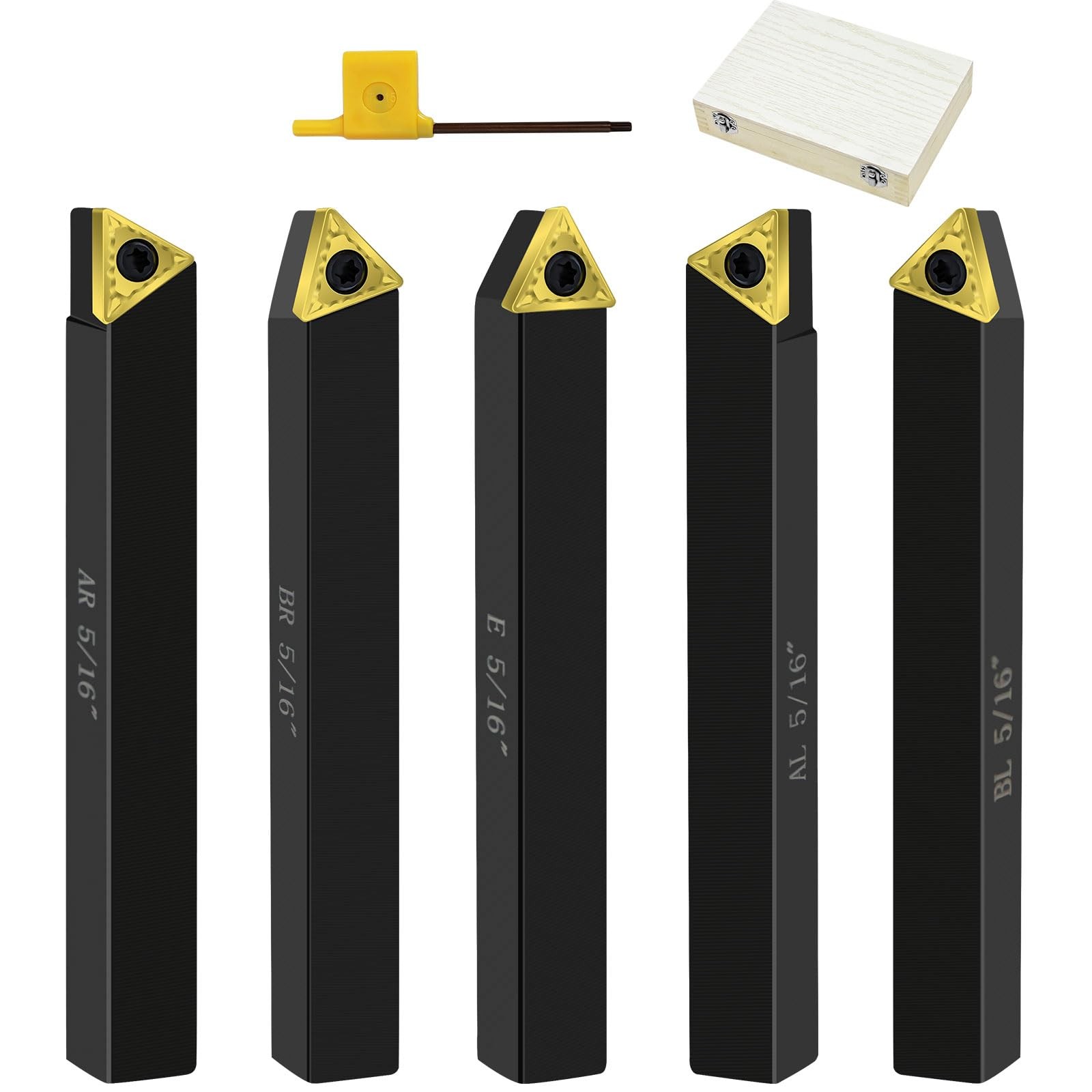 Metal Lathe Cutting Tools,5pcs 5/16 Shank Carbide Metal Cutting Tool Bits Kit…