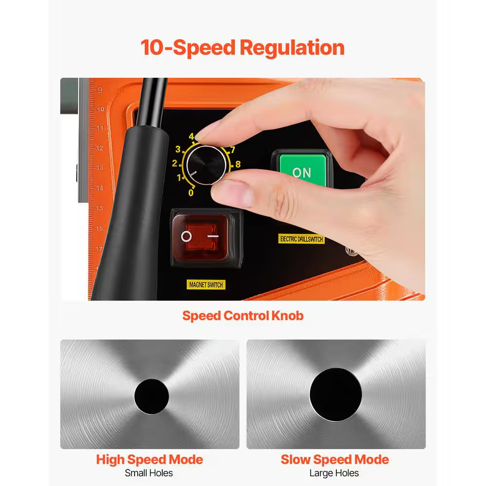 Magnetic Drill, 1550W Motor 2 In. Boring Diameter, 2922 Lbf Portable Electric Ma