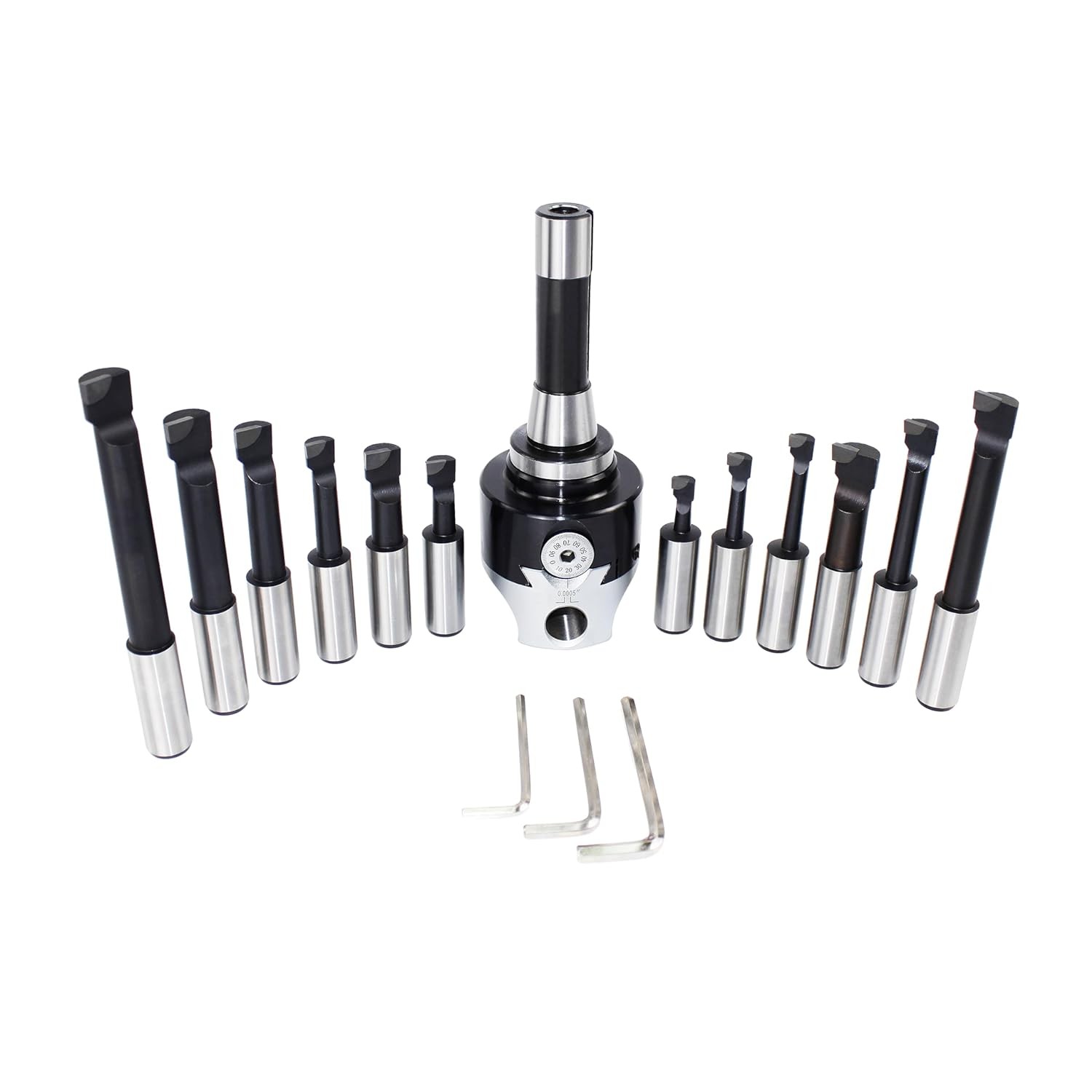 HFS 12Pc 3″ Boring Head R8 Shank 3/4″ Carbide Boring Bar Set Bridgeport Milling