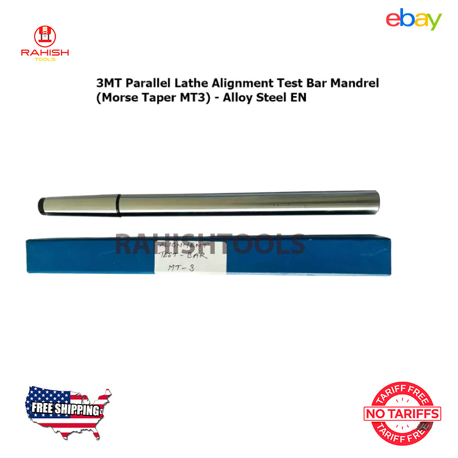 MT3 Lathe Alignment Parallel Test Bar Mandrel (Morse Taper MT3) – Alloy Steel EN