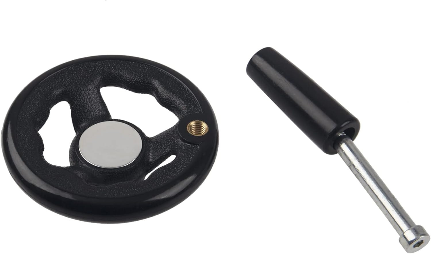 0.47X4Inch Diameter round Hand Wheel W Revolving Knob Handle for Mill