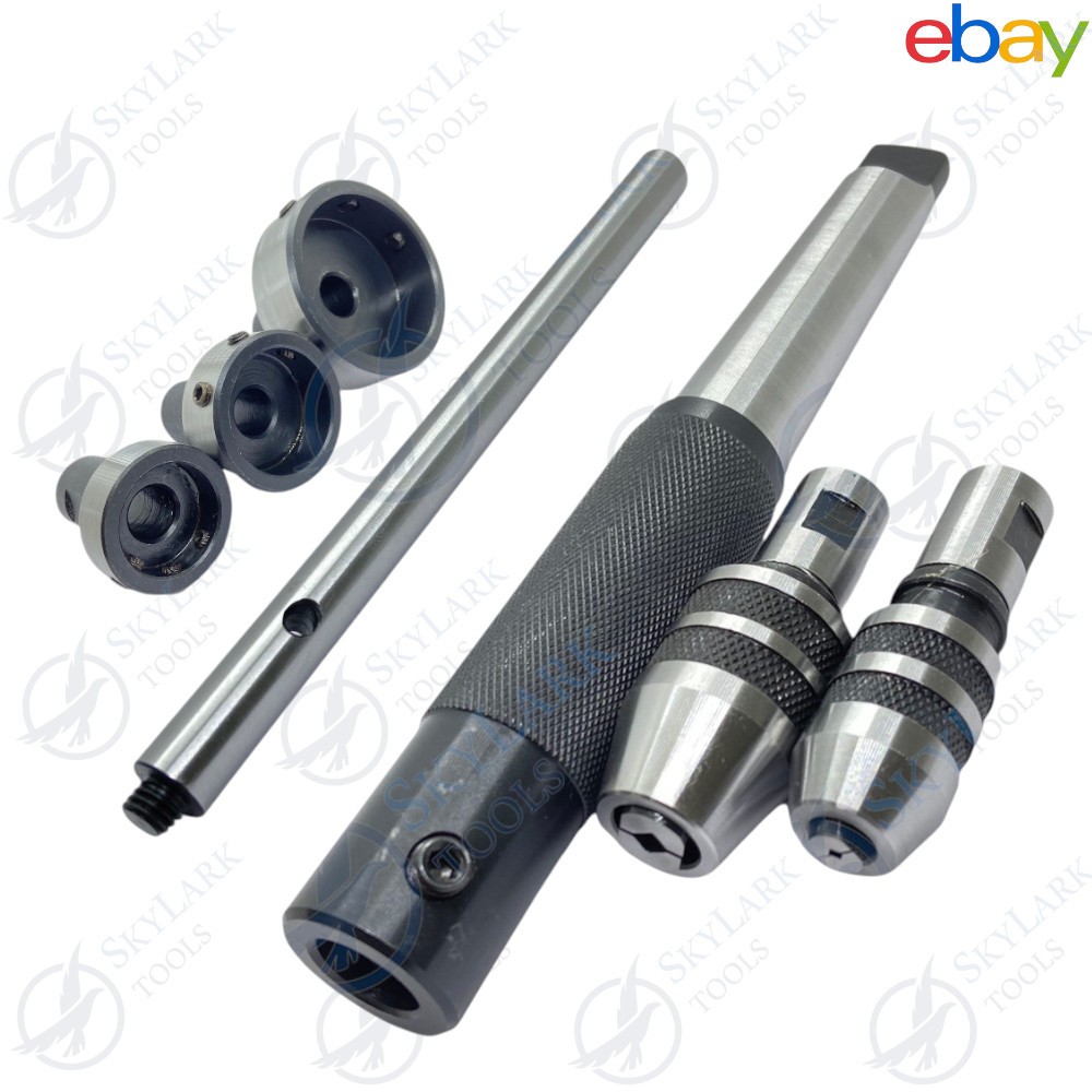 8PCS MT4 Lathe Tailstock Tap & Die Holder Set – Threading & Tapping Kit
