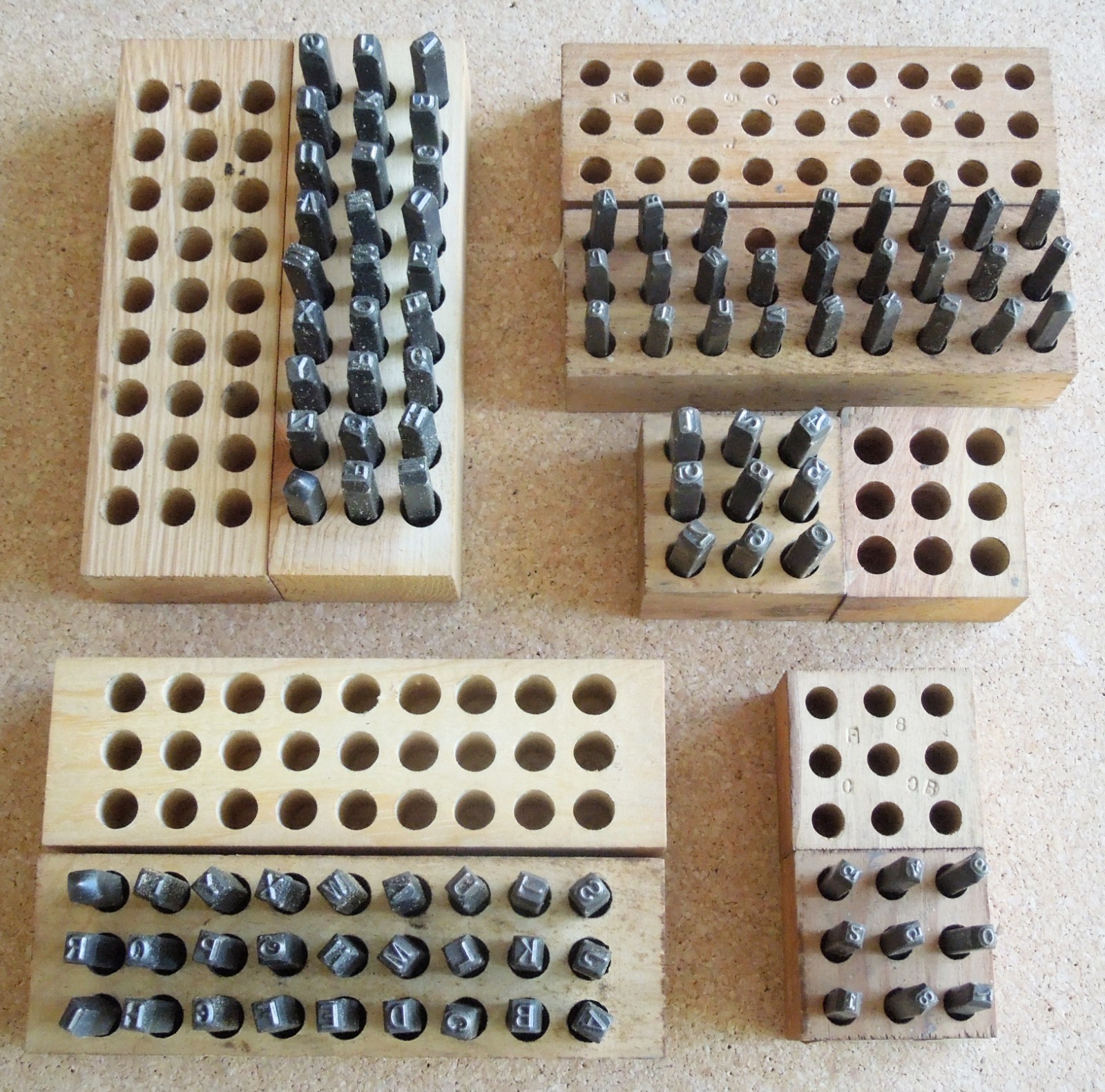 5 Boxes Vintage Sears Roebuck & CO Machine Cut Steel Letters & Numbers