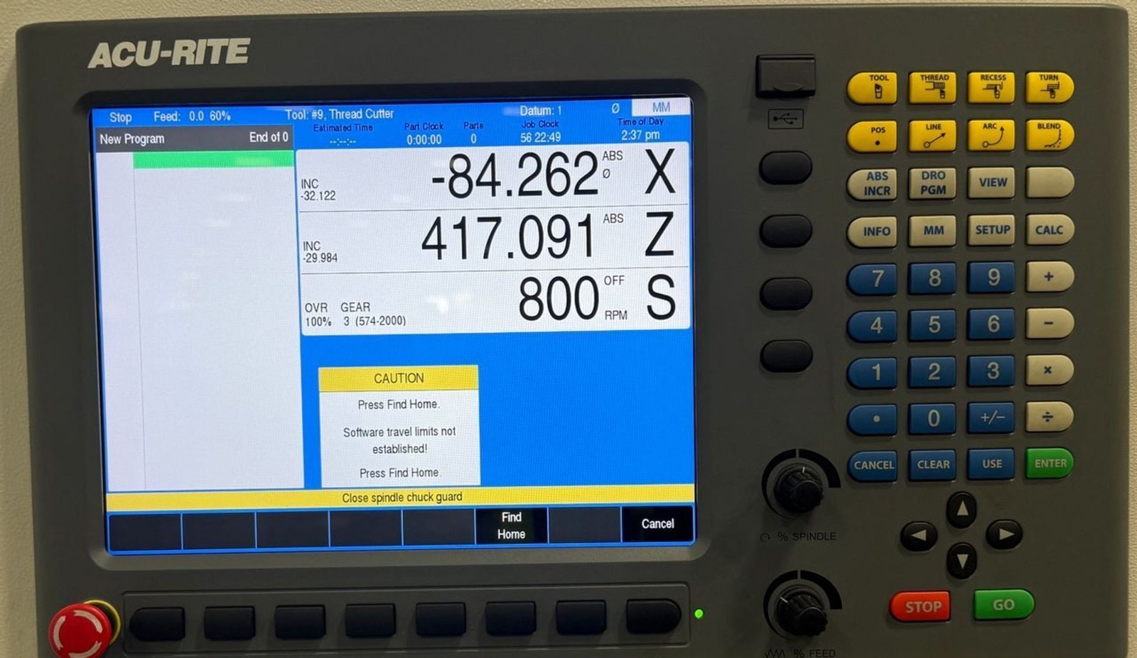 2021 CLAUSING CNC1440PT LATHE w/ACU-RITE TURN POWER CONTROL
