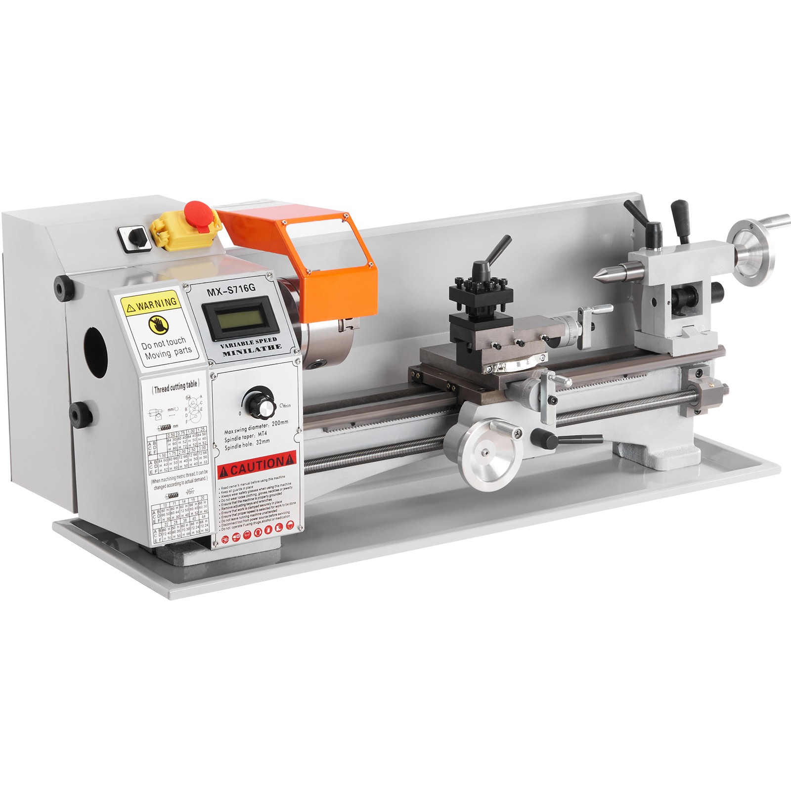 Mini Metal Lathe,7”x16”,800W Precision Benchtop Power Metal Lathe,150-2500 RPM