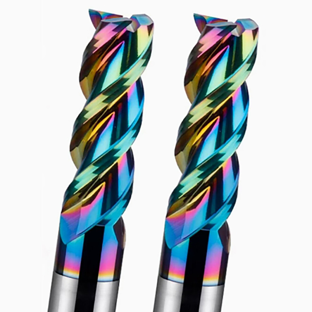 For Aluminum HRC55 Colorful Tungsten Steel Flat End Milling 1-20mm 3F CNC cutter