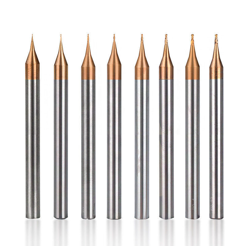 Solid Carbide Ball Nose Micro End Mill TiCN Coating 2 Flutes 0.1mm – 0.45mm