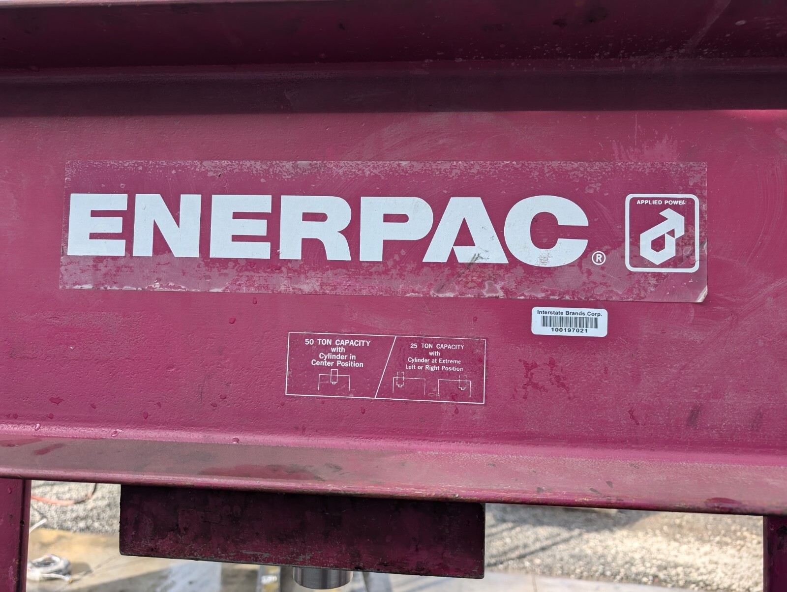 Enerpac 50 Ton, H-Frame Electric Over Hydraulic Press With Interchangable Bits