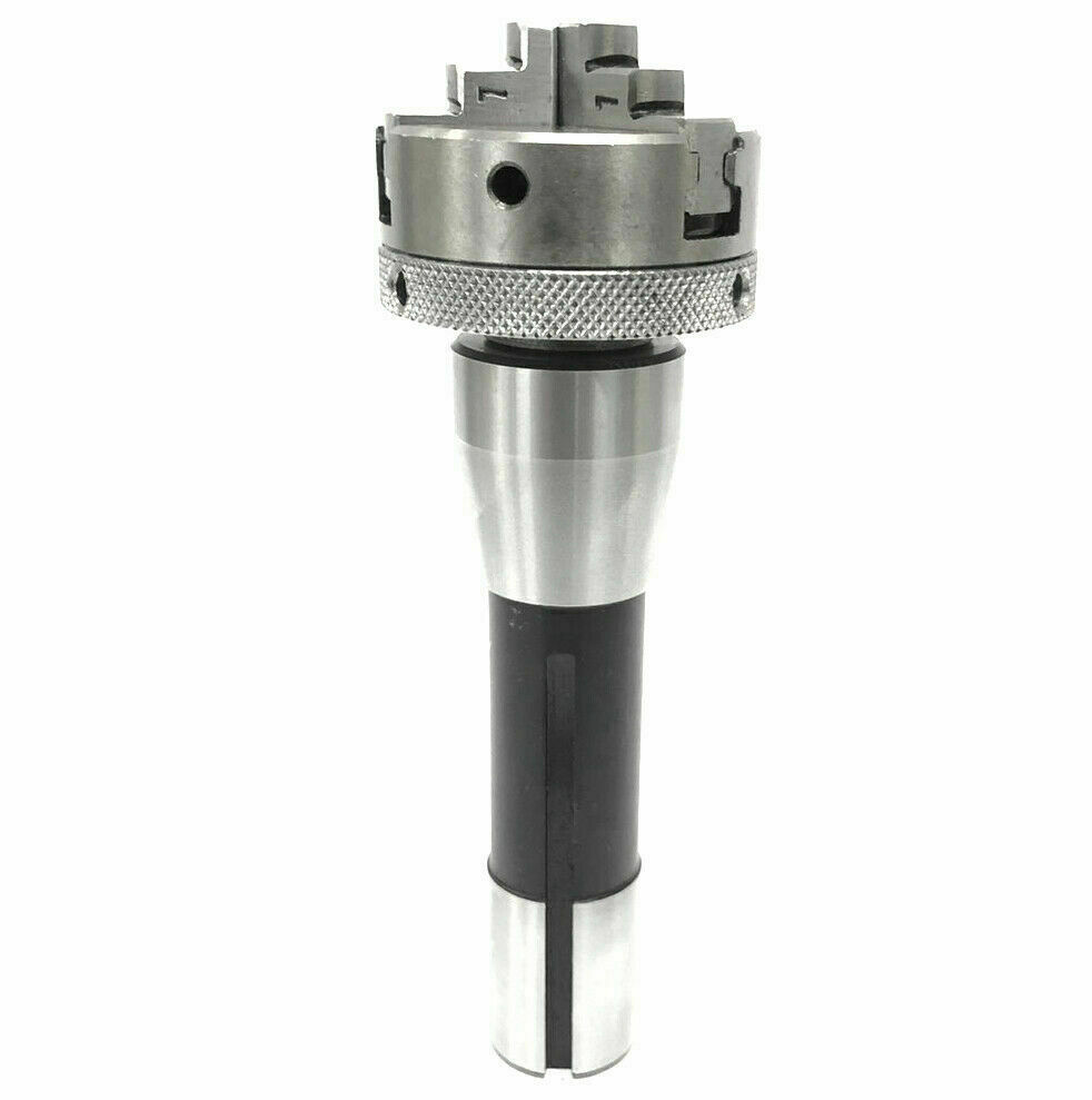 50mm 3 Jaw Self Centering 2″ Mini Lathe Chuck M14x1 With R8 Shank Arbor 7/16 UNF