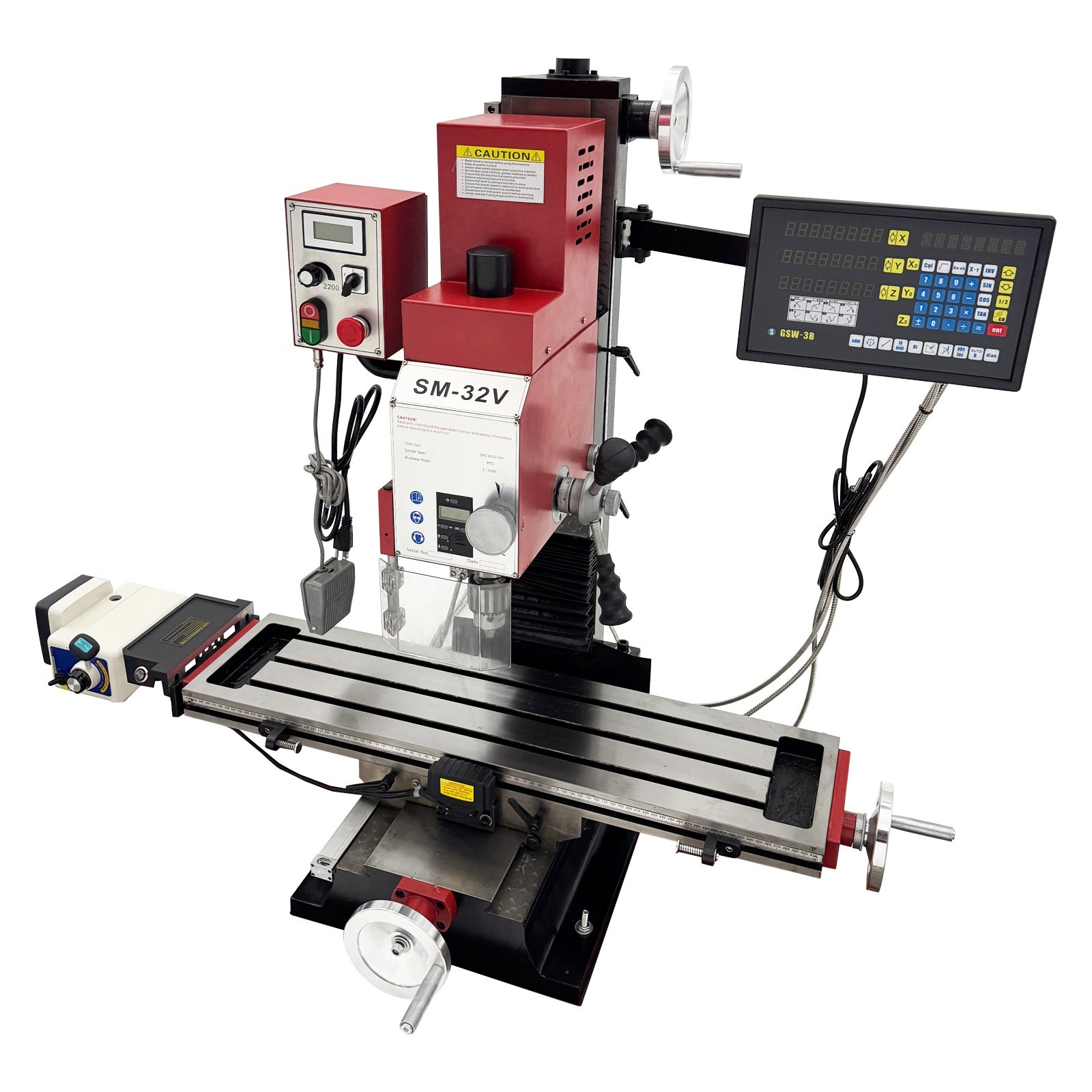 Precision Milling and Drilling Machine 1500W 3-Axis 50-2250RPM for Metalworking