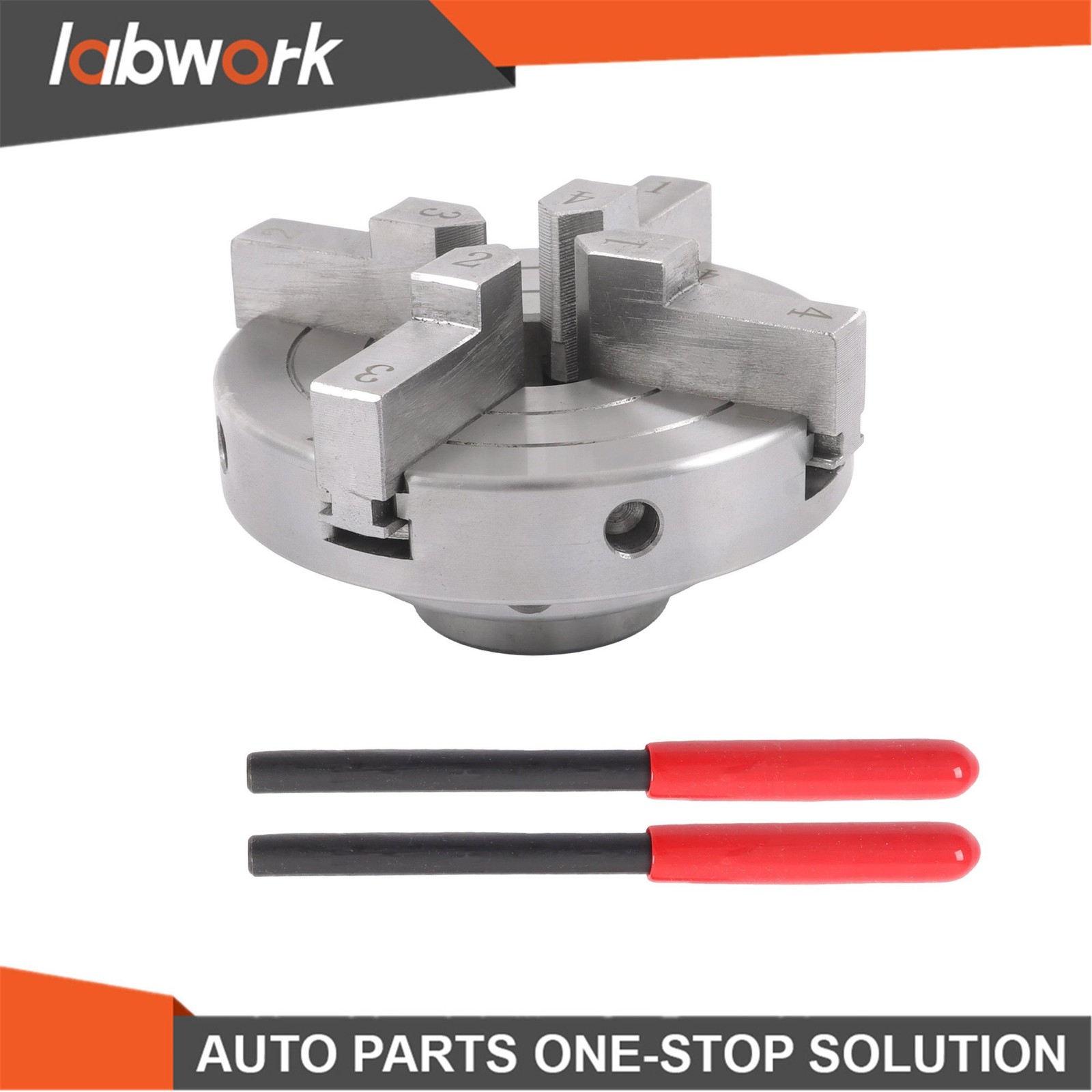Labwork 4″ 4 Jaw Lathe Chuck Set 1×8 TPI Self Centering Chuck