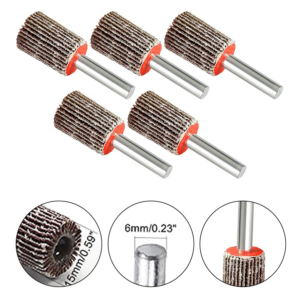 Professional 15mm Flap Wheels for Deburring and Finishing 80 Grits Pack of 5
