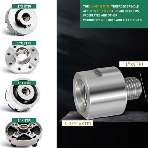 1 in 8TPI to 1 in 12TPI Lathe Spindle Adapter 45 Steel