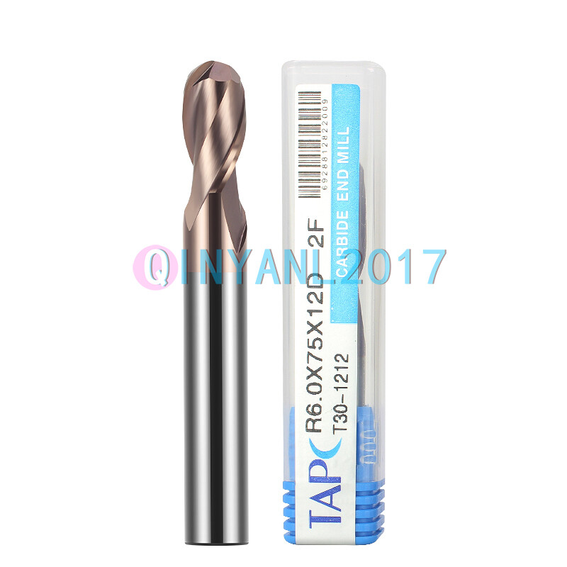 1PCS New Tungsten Steel 2 Flute R Ball Nose End Mill Router Bit Cutter Tool