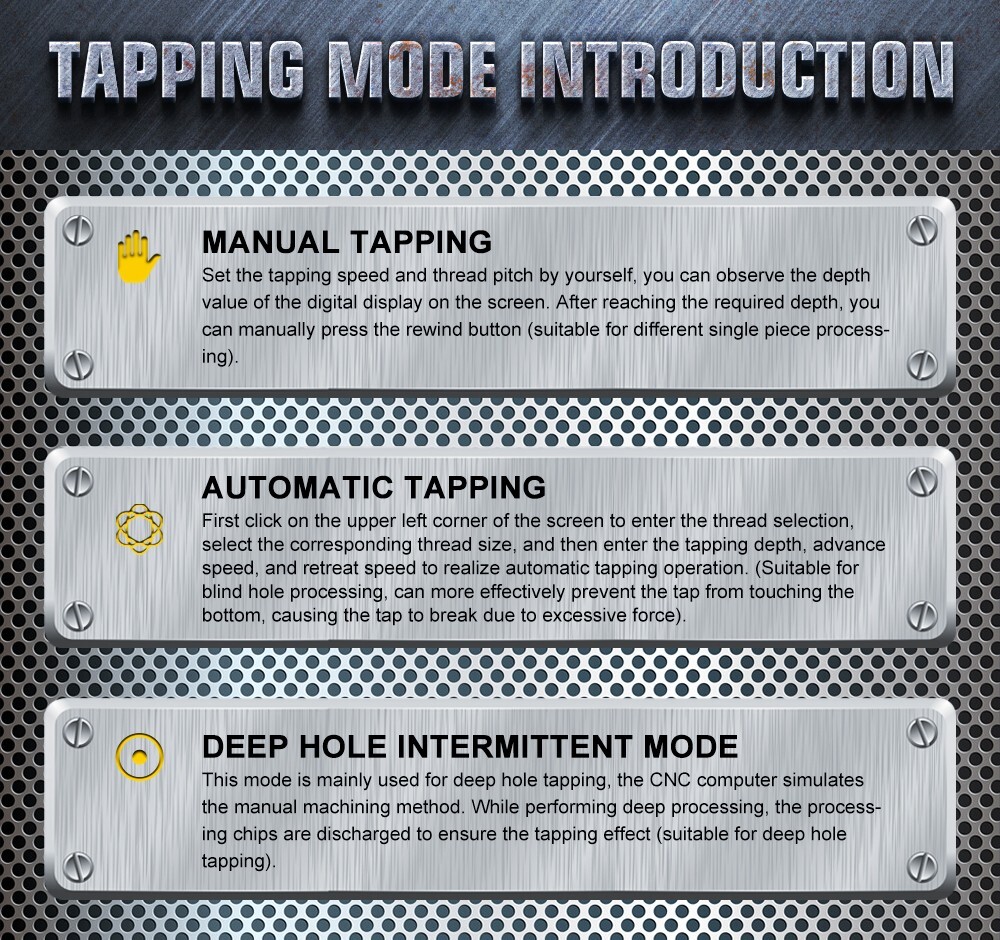 US Stock SFX-M24HR 110V Electric Tapping Machine Tap Range M4-M20 Touch Screen
