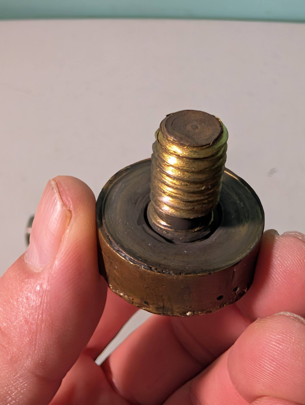 Vintage Machinists Screw On Hammer 9 Long One Side Brass All Metal Hammer