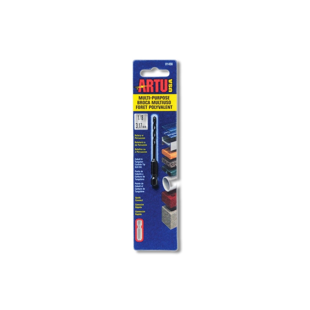 ARTU 1/8 in. X 2-7/8 in. L Tungsten Carbide Tipped Drill Bit Quick-Change Hex