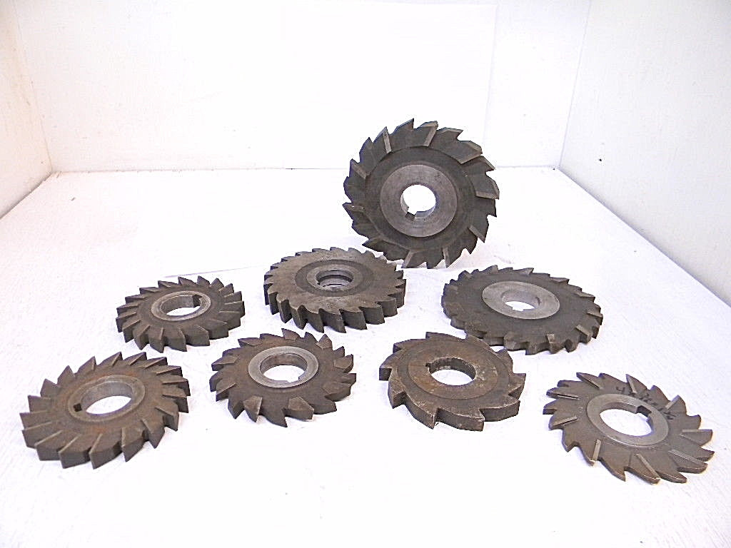 LOT “L” USED 8PCS. HSS MILLING CUTTERS (ARBOR HOLE: 1-1/4″) high speed steel