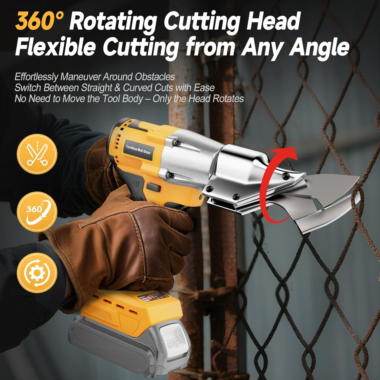 Cordless Metal Shears Compatible with Dewalt 20V Max Batteries, Brushless Motor