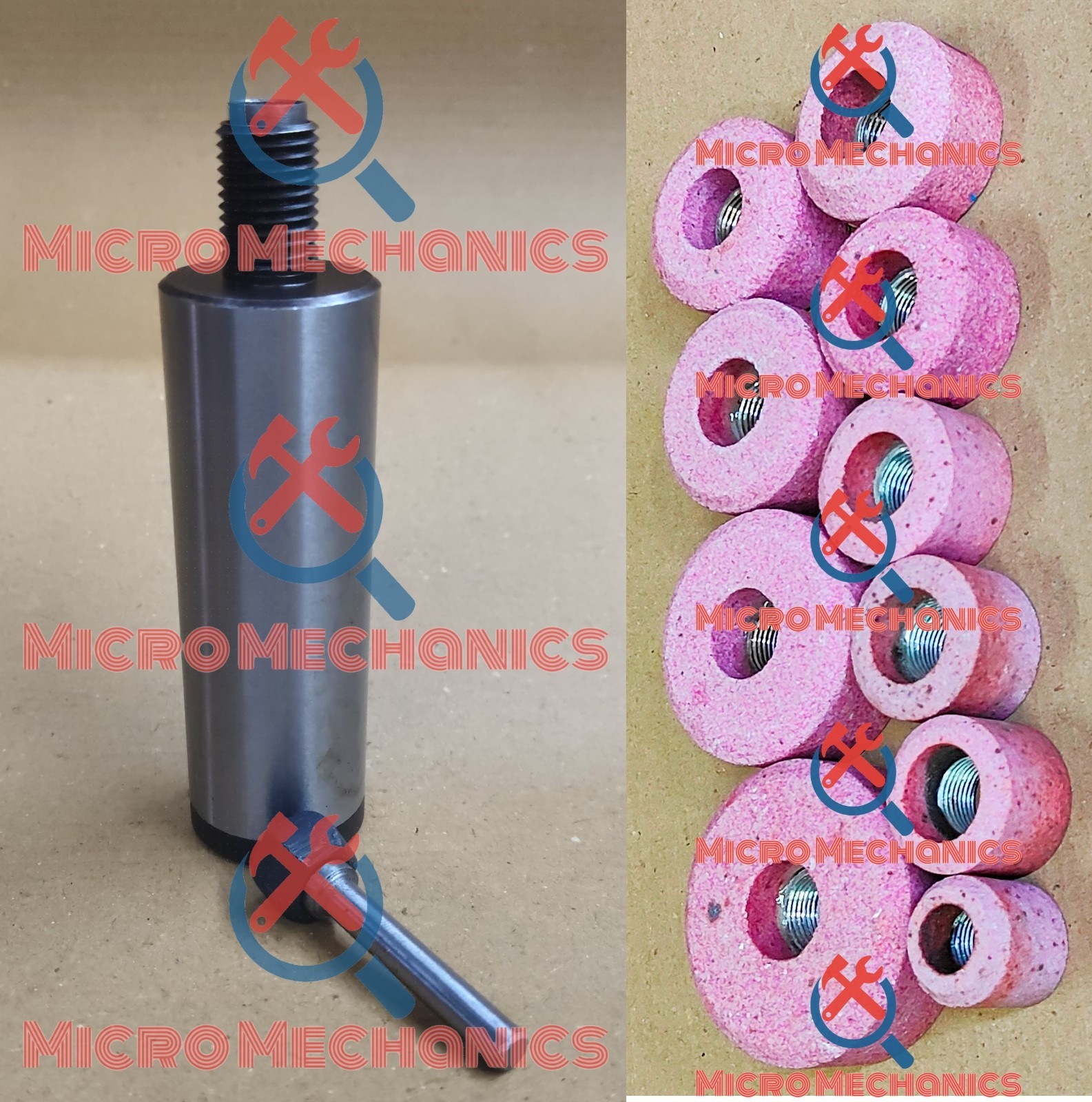 14 pieces Valve Seat Grinding Stones + B&D 9/16″ Thread Holder 12x Stones pink