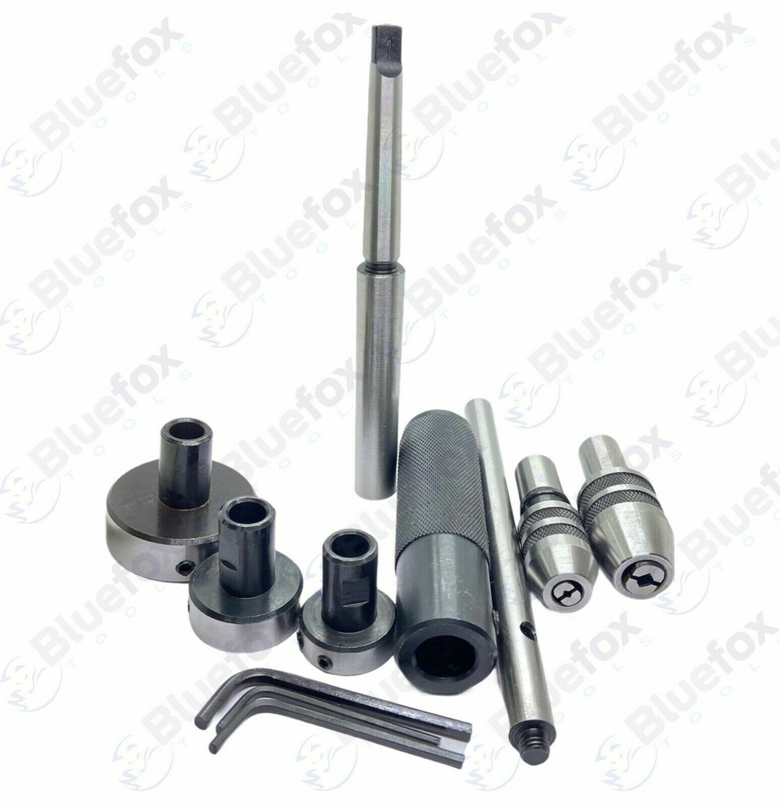 Lathe Tailstock Tap & Die Holder Kit MT3 Shank Threading Tapping Set Wooden Box