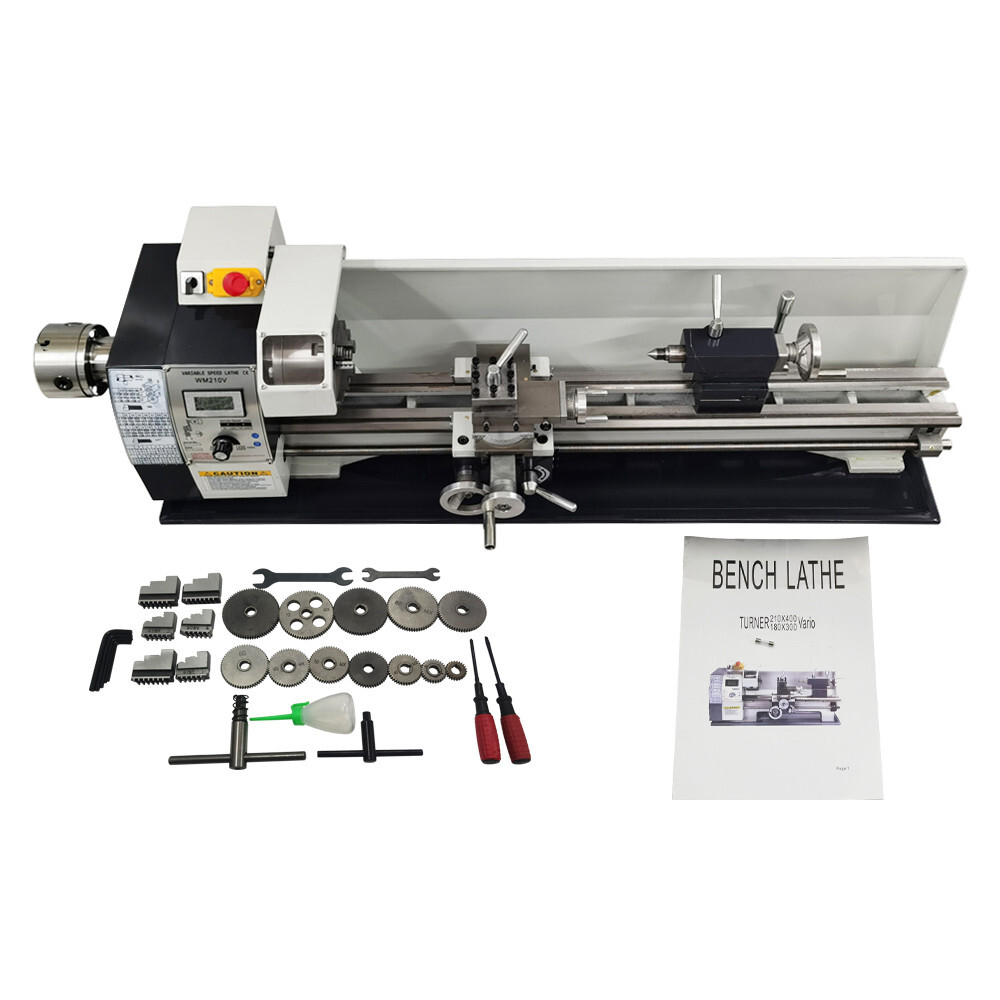 WM210V Precision Metal Lathe 110V 8″X32″ Imperial Threads Double-chuck