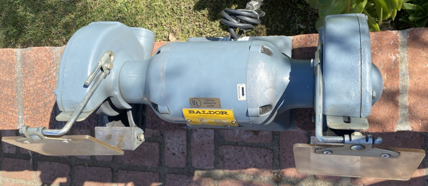 Baldor 7” Bench Grinder 1/2HP 1 Phase Model 7307 Vintage Made In USA