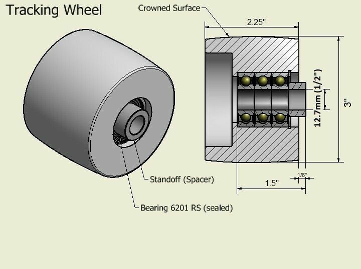 Belt Grinder 2″x72″ Polyacetal (Delrin) Whee 4″Drive 5/8″ bore 3″ track 2″ Idler