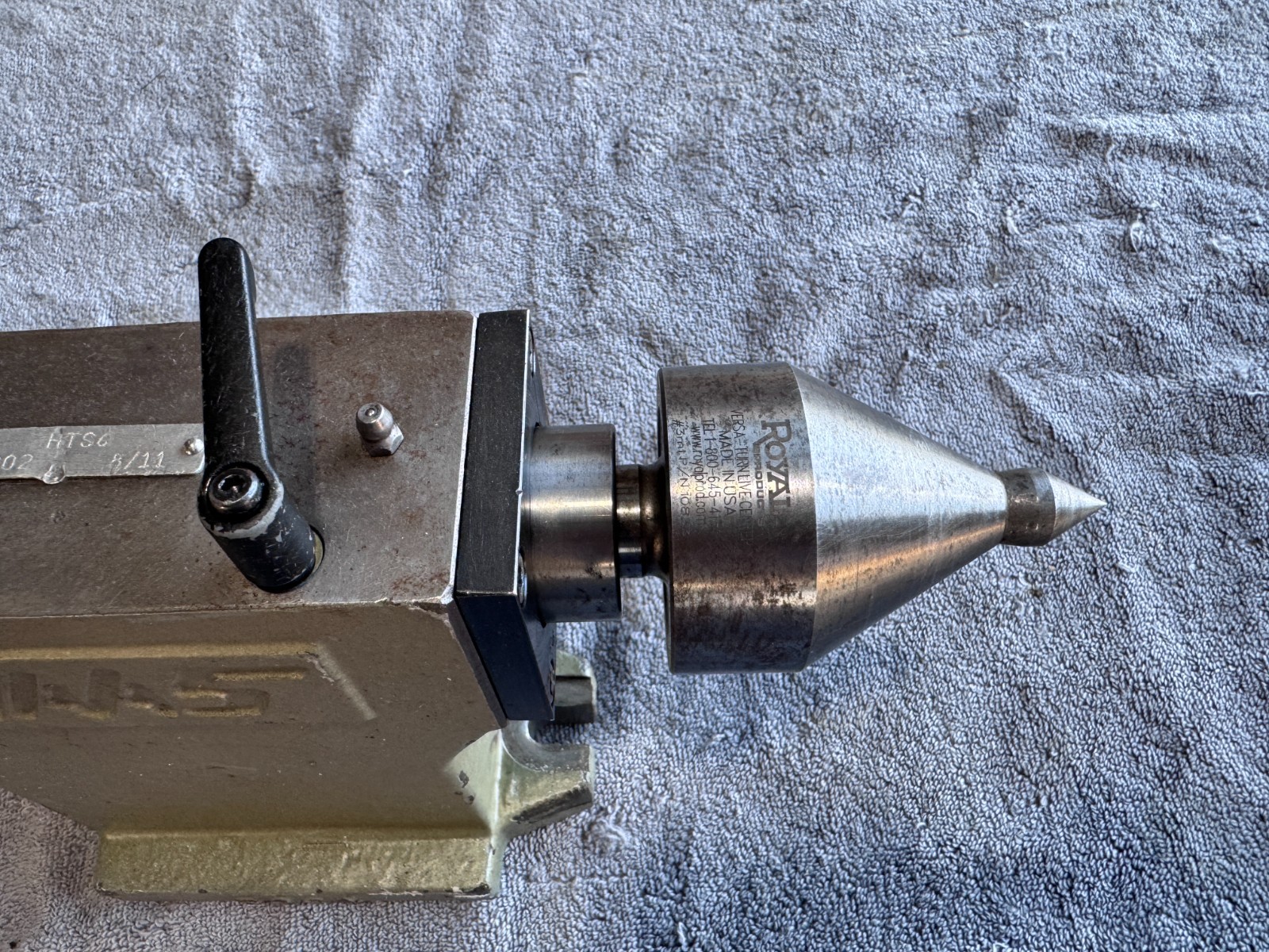 Haas HTS6 Manual Tailstock with Royal Versa-Turn Live Center #3 Morse Taper