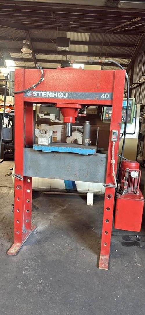 Stenhøj 44 Ton Hydraulic H-Frame Press 44 Tons 220V 3-Phase Movable Cylinder